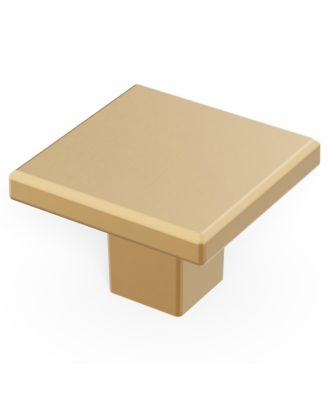 Brushed Brass Square Cabinet Knob 10-Pack
