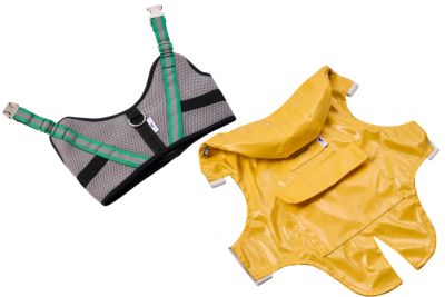 Pet Raincoat & Apparel Harness - Yellow, XS