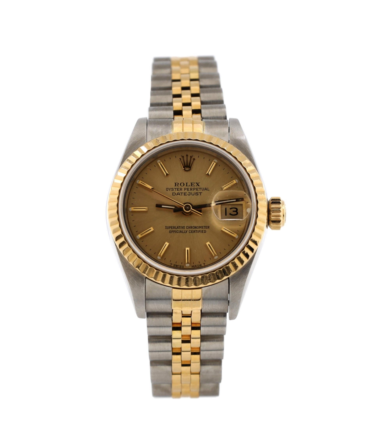 Oyster Perpetual Datejust Automatic Watch in Stainless Steel and Gold 26mm - Dial color: gold