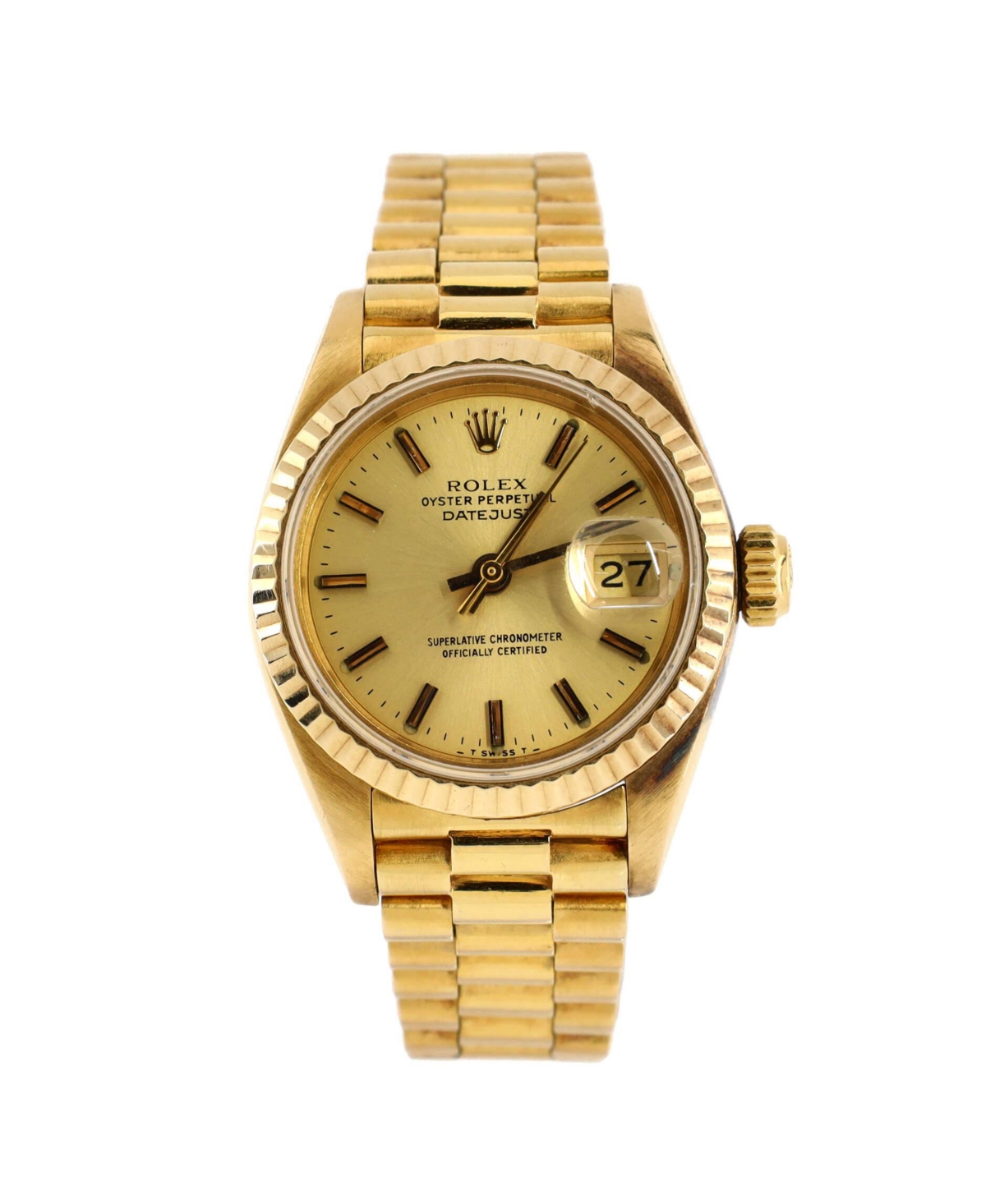 Oyster Perpetual President Datejust Automatic Watch in Gold 26mm - Dial color: gold