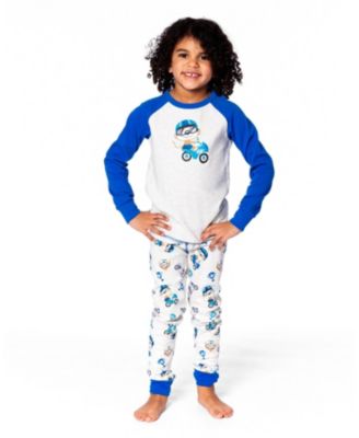 Toddler Boys Two-Piece Cotton Pajama Set Beige Monkey Print - Toddler|Child