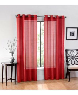 Basic Home Grommet Top Single Sheer Window Curtain Panel - 52 in. W x 63 in. L, Spice