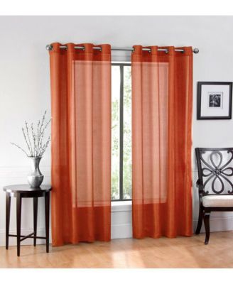 Basic Home Grommet Top Sheer Single Window Curtain - 52 in. W x 45 in. L, Spice