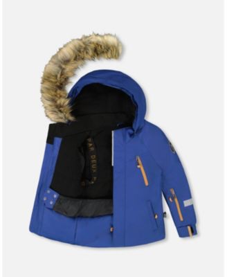 Boy Two-Piece Play Snowsuit Navy and Brown - Child