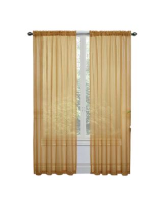 Basic 2 Pack Sheer Voile Home Window Curtains - 52 in. W x 84 in. L