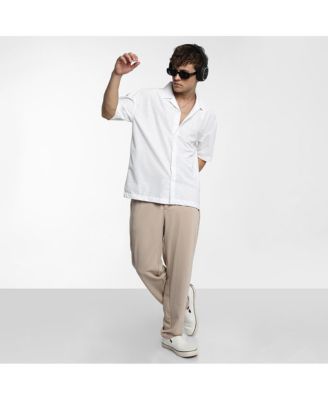 Men's Chalk White Oversized Honeycomb Shirt