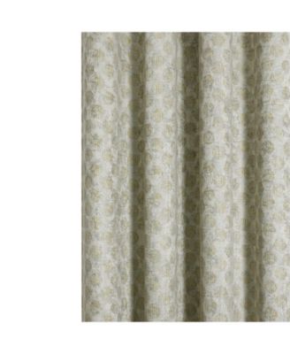 2 Piece Contemporary Chic Metallic Abstract Circles Light Filtering Grommet Top Curtains - Navy