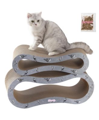 Suvi 26" Modern Cardboard Infinity 2-in-1 Lounge Bed Cat Scratcher with Catnip