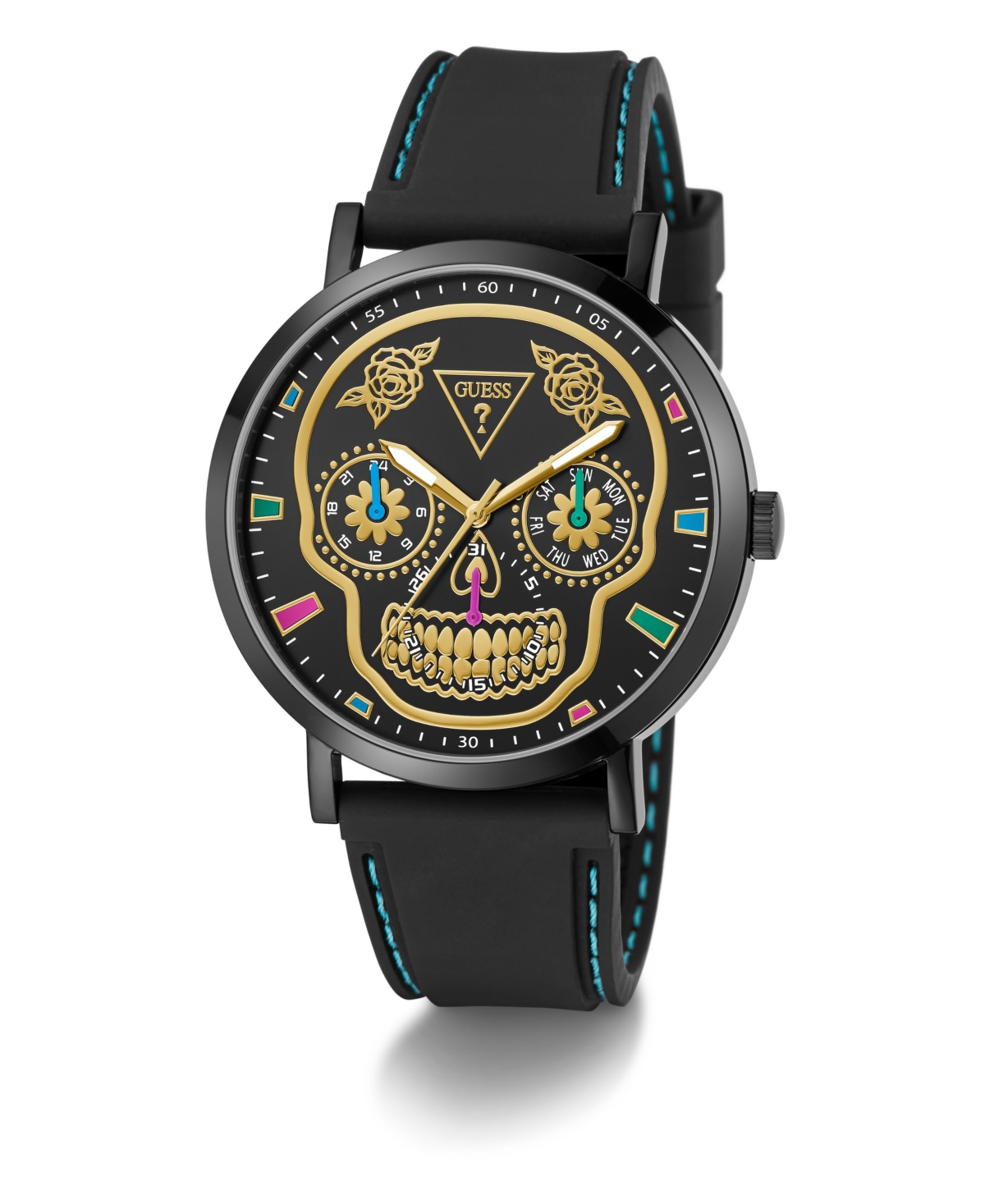 Guess Men's Black Multi-function Watch, 44mm