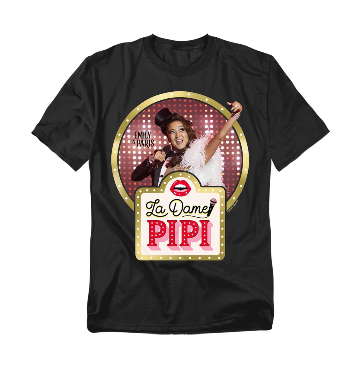 Men's Emily In Paris La Dame Pipi T-Shirt - Black