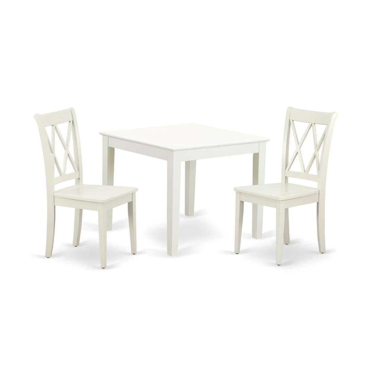 East West Furniture Dining Room Set Linen White