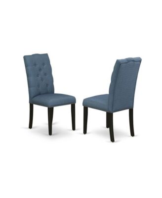 5-Piece Gorgeous Rectangular Dining Room Table Set an Excellent Linen White dining table Top and 4 Stunning Linen Fabric Dining Room Chairs with Nail Heads and Button T