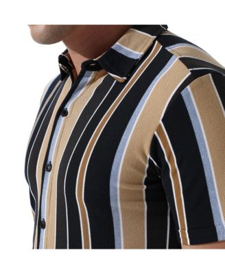 Men's Striped Button Up Cotton Shirt