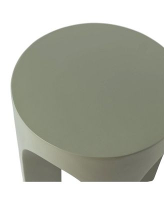 Crus Collection Fiberglass Outdoor Side Table in Grey
