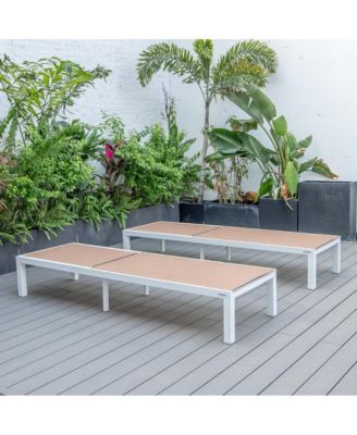 Marlin Patio Chaise Lounge Chair With White Aluminum Frame, Set of 2