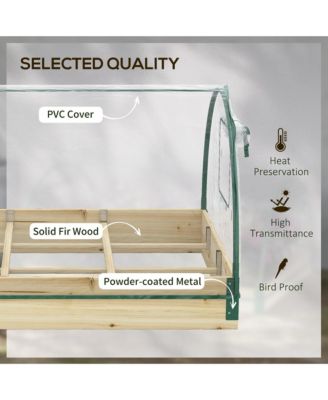 Raised Garden Bed with house PVC Cover, 4' x 3' x 2', Natural