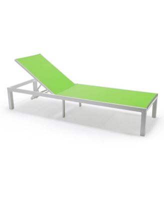 Marlin Patio Chaise Lounge Chair With White Aluminum Frame