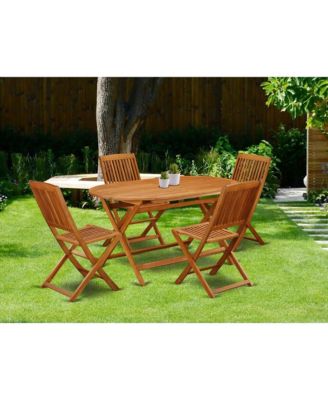 Wooden Patio Set Natural Oil