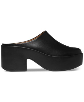 Women's Platfforms Leather Heeled Mules