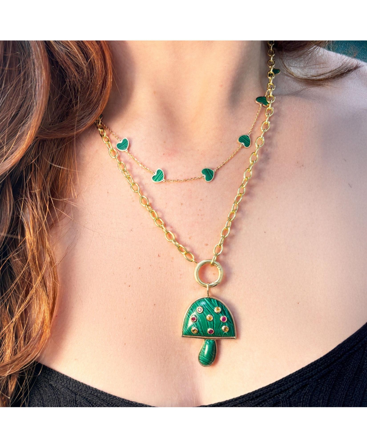 The Lovery Round Charm Holder Necklace 14K Gold