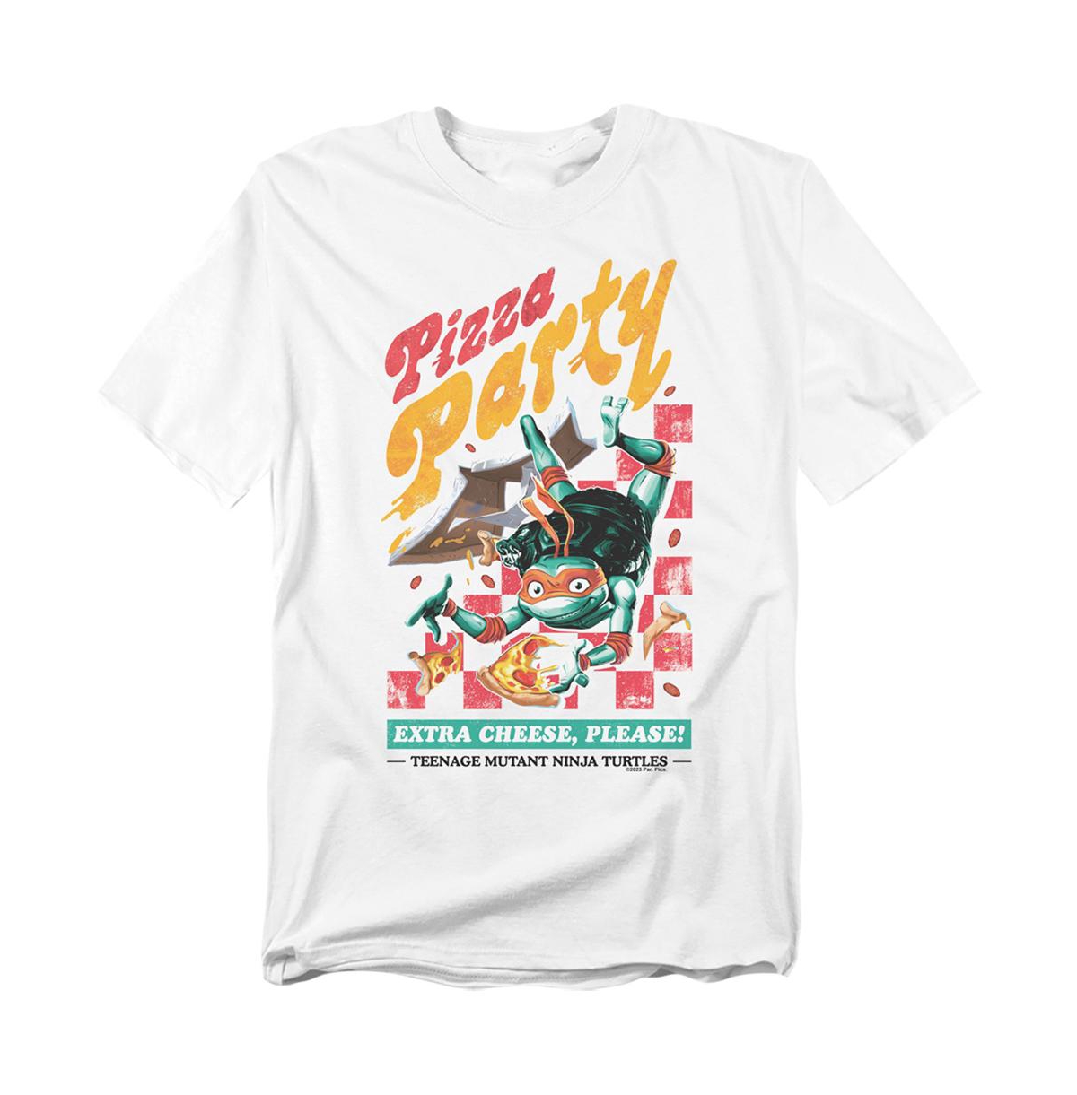 Men's Tmnt Mutant Mayhem Mikey Pizza Party T-Shirt - White