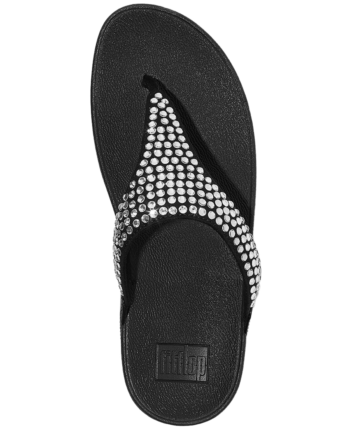 Fitflop Women's Lulu Maxi-crystal Toe-post Wedge Sandals In Black