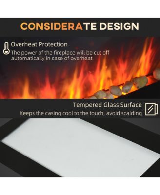 28.5" 1450W Electric Fireplace with 7-Color Flame Effect,
