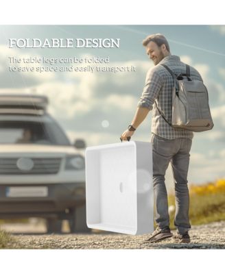 3.4ft Folding Ice Cooler Table with Drain, Party Ice Table,