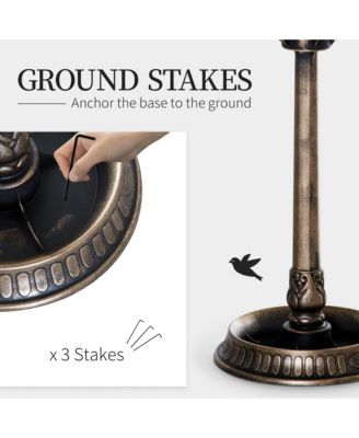 3-in-1 Outdoor Pedestal Bird Bath Feeder Planter Decor -