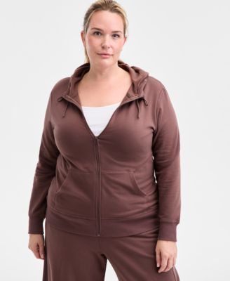 Women's Relaxed Zip-Front Long-Sleeve Fleece Hoodie