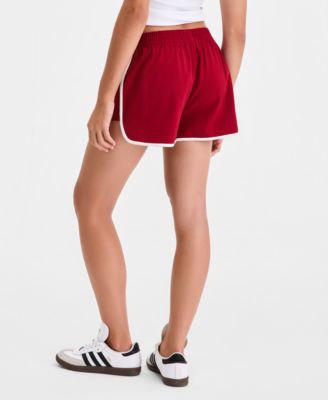 Women's High-Rise Side-Stripe Track Shorts, Macy's Exclusive