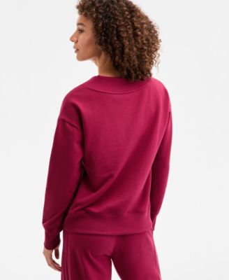 Women's Fleece V-Neck Sweatshirt, Created for Macy's