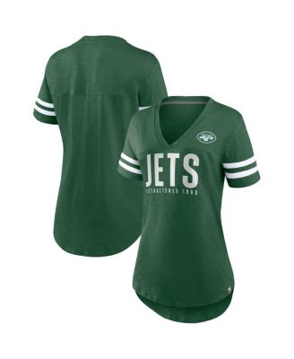 Fanatics - Women's Green New York Jets Rhinestone Speed Tested V-Neck T-Shirt