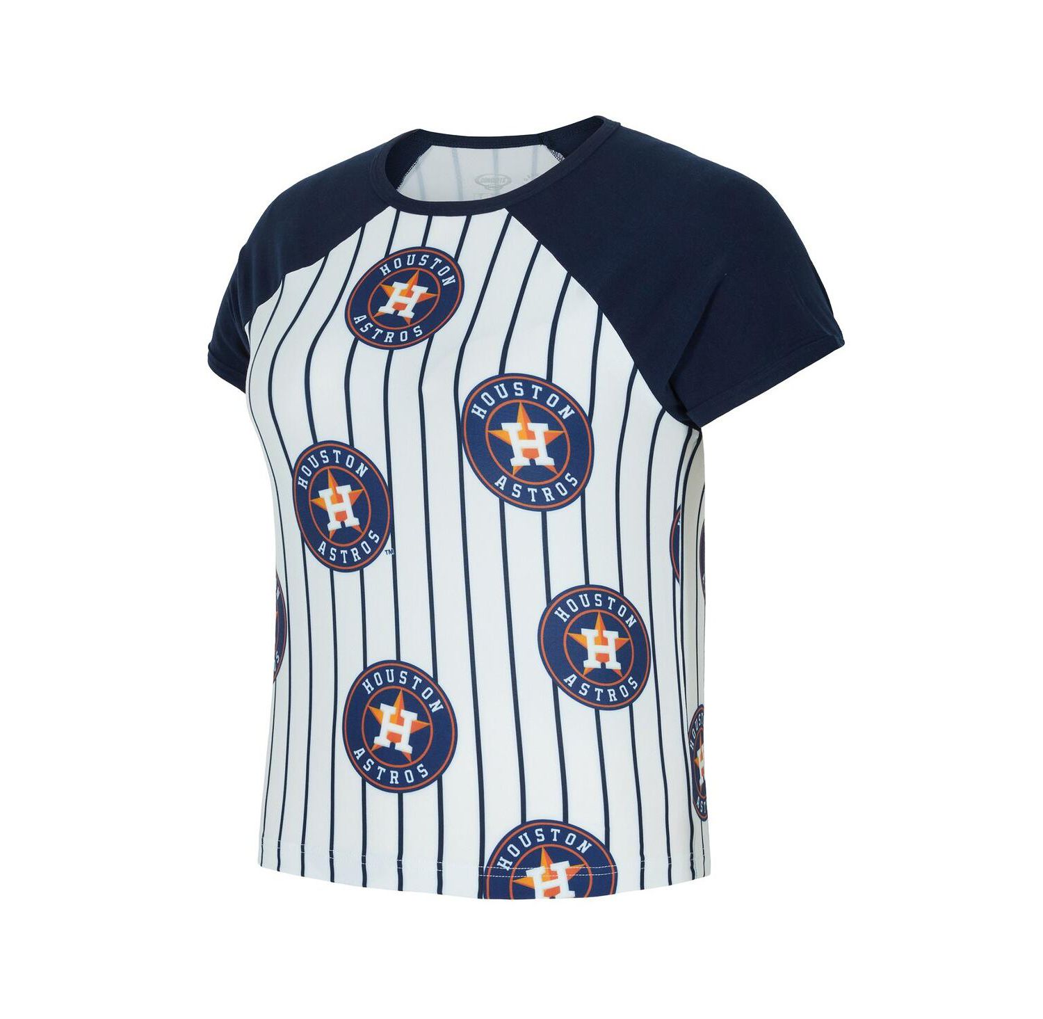 Women's White Houston Astros Outbound Pinstripe Raglan Top