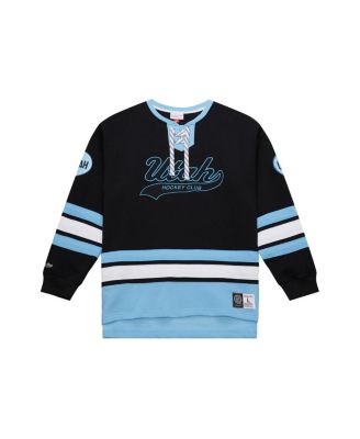 Men's Black Utah Mammoth Heritage Lace-Up Pullover Sweatshirt