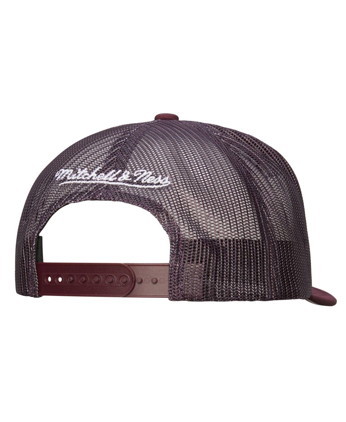Mitchell & Ness Men's White/purple Anaheim Ducks Gridlock Trucker Adjustable Hat In Multi
