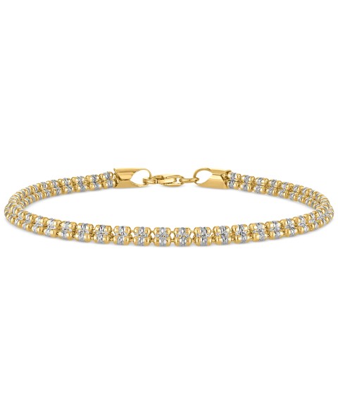 Украшения Macy's Men's Diamond-Cut Ice Chain Bracelet in 14k Gold Over Sterling Silver