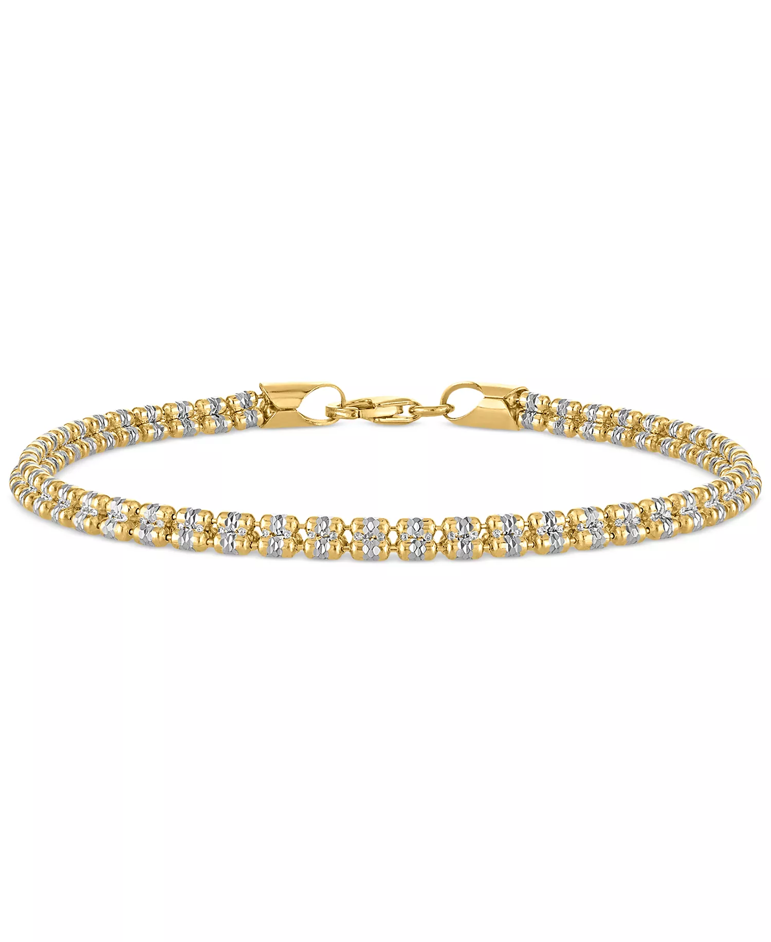 Macy’s Men’s Diamond-Cut Ice Chain Bracelet in 14k Gold Over Sterling Silver, 9 (originally 0)