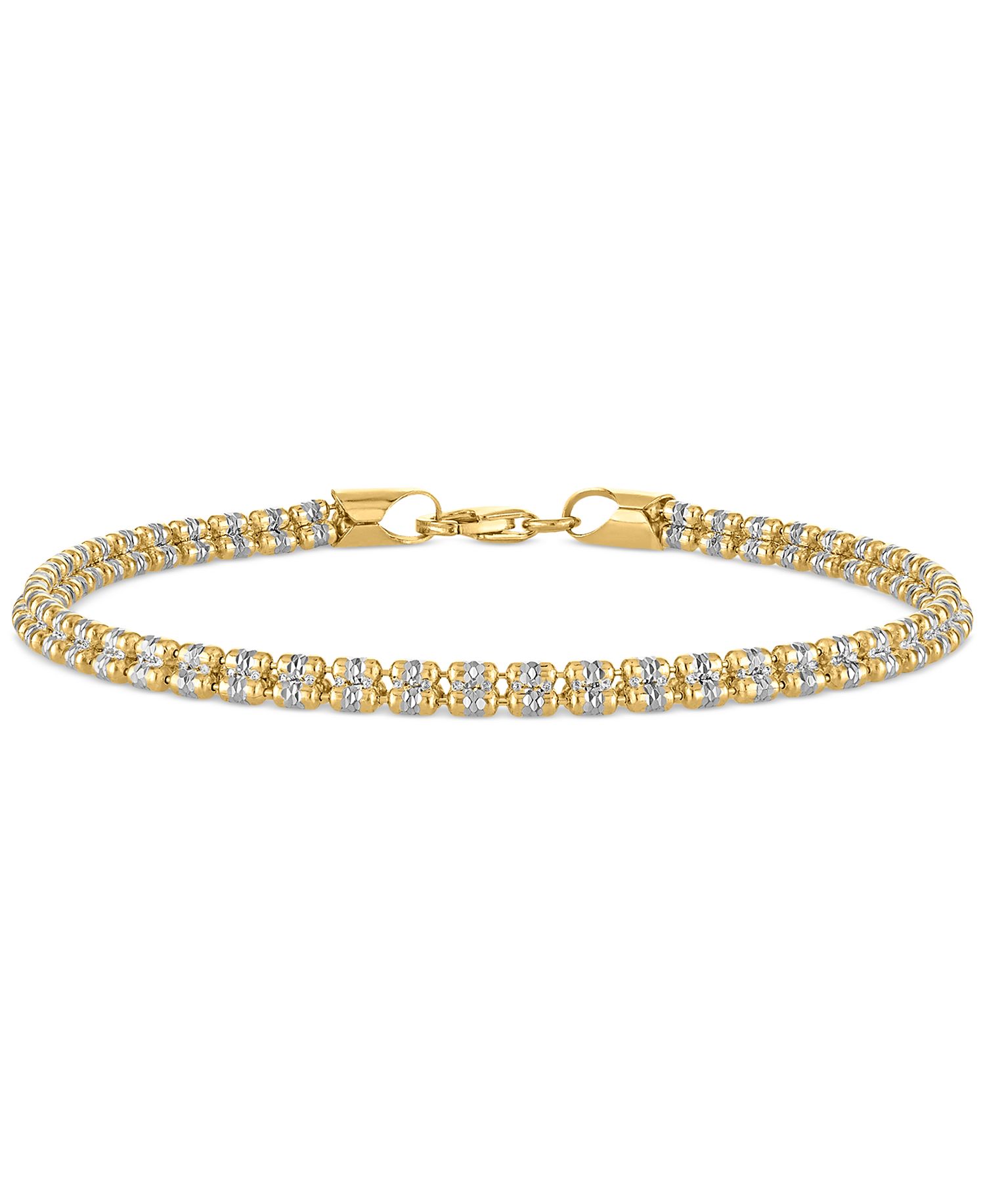 Men's Diamond-Cut Ice Chain Bracelet in 14k Gold Over Sterling Silver