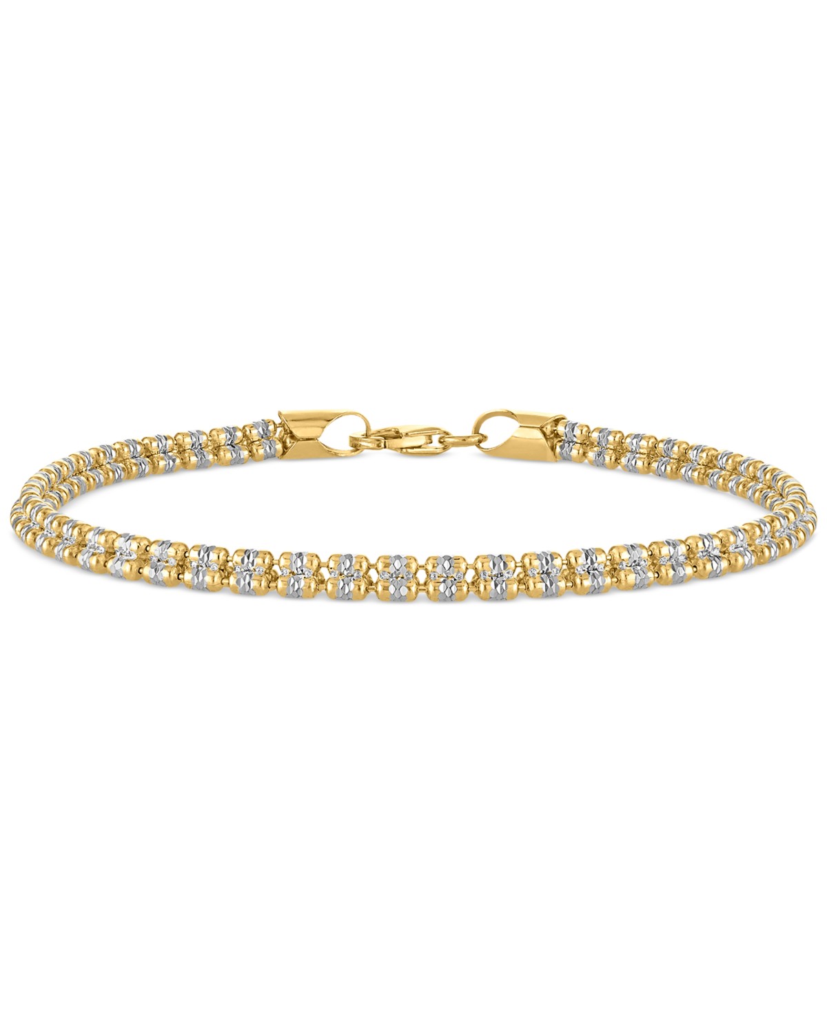 Украшения Macy's Men's Diamond-Cut Ice Chain Bracelet in 14k Gold Over Sterling Silver — фото 1