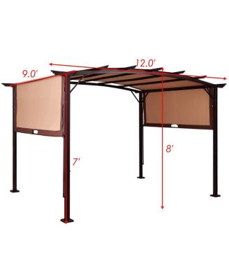 12' x 9' Pergola Kit Metal Frame Gazebo Canopy Cover Patio Shelter