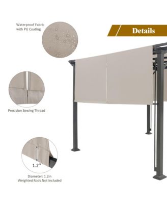 2PCS 16x4 Ft Universal Replacement Canopy for Pergola Structure Sun Awning