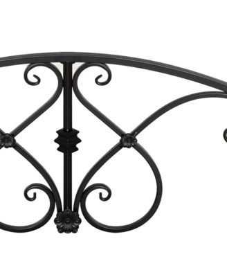 Garden Bridge 3.3', Floral Pond Bridge with Safety Railings