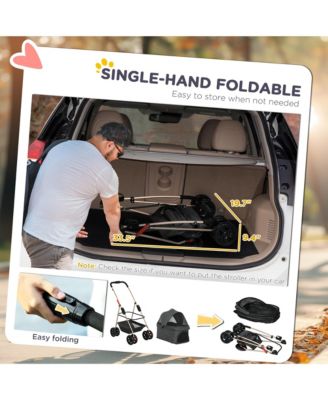 3 in 1 Pet Stroller with Detachable Carrier for Mini Dogs and Cats