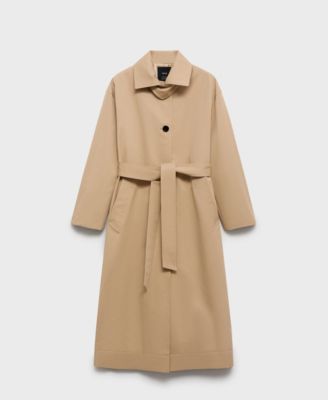 MANGO - Women's Belt Long Trench Coat