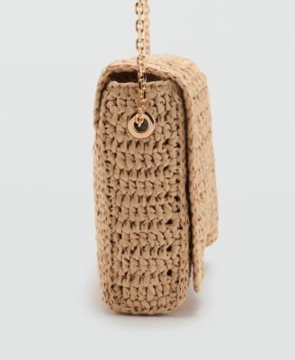 Women's Studs Natural Fiber Shoulder Bag