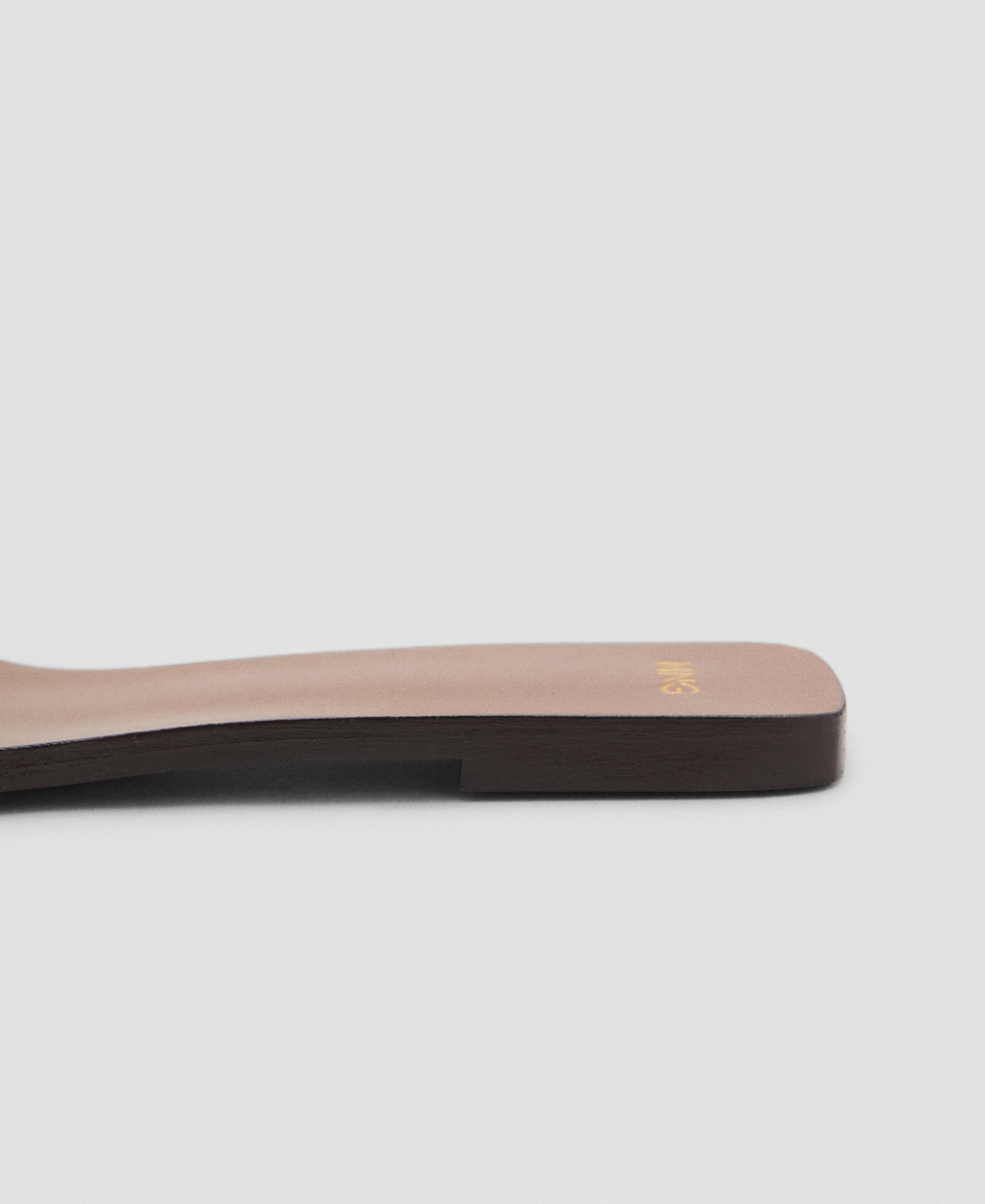 Mango Leather Sticth Detail Cut Out Sandals In Brown