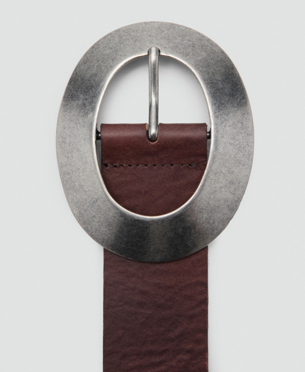 Mango Leather Belt In Brown