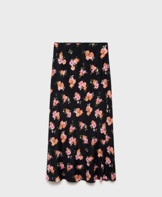 Women's Lace Trim Floral Skirt