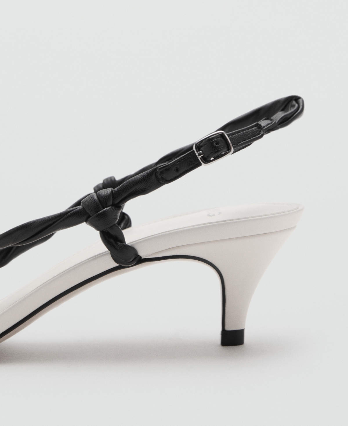 Mango Slingback Kitten Heel Sandal In White